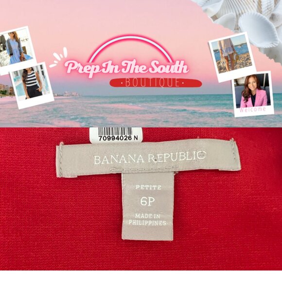 🔥 Banana Republic Red Fit & Flare Party Dress – Size 6P - Picture 2 of 7